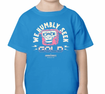 Camiseta Minecraft Azul “We Humbly Seek Gold”