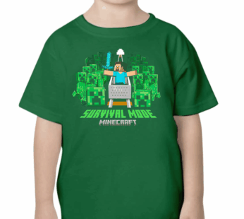 Camiseta Minecraft Verde Oscuro “Survival Mode”